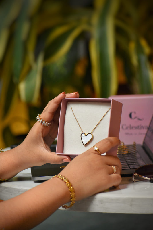 Gilded Ice heart Necklace