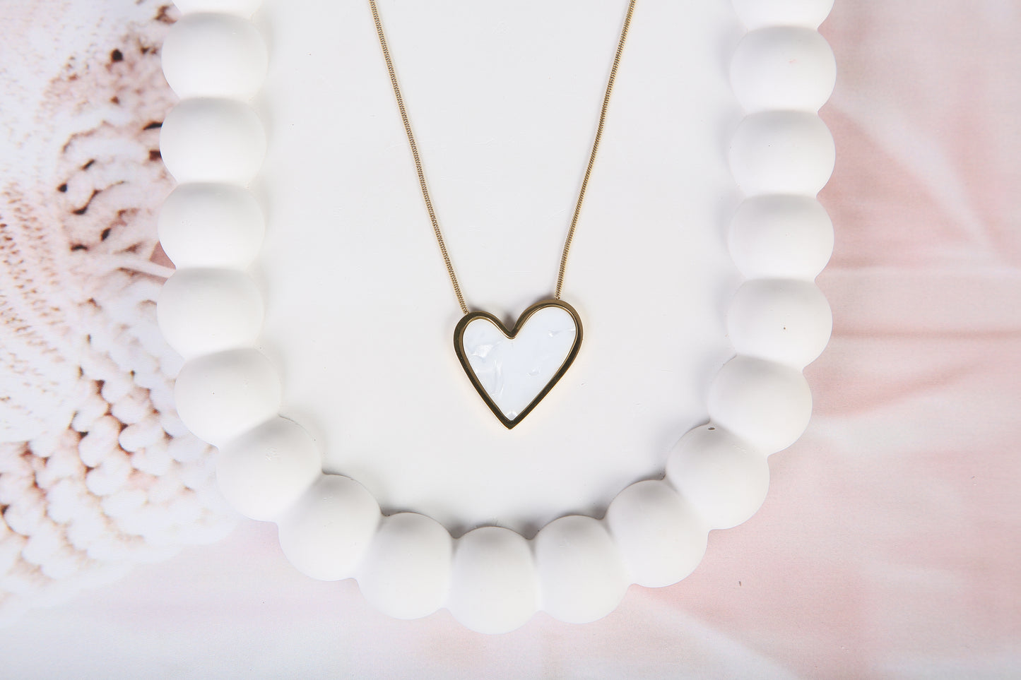 Gilded Ice heart Necklace